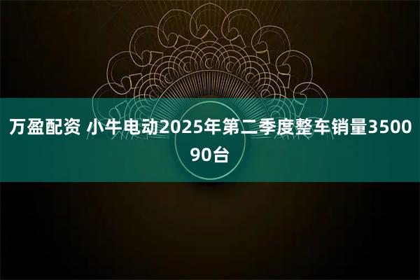 万盈配资 小牛电动2025年第二季度整车销量350090台